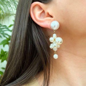 Pearl Cluster Drope Dangle Grapes Earrings
